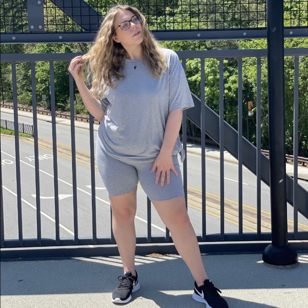 MOOD “Not Your Average” Biker Set in Heather Grey